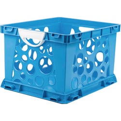 Image for Storex Crate with Handle, Blue/White, Pack of 3 from School Specialty