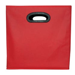 Image for School Smart Foldable Storage Bin Fabric Cube, 12 Inch, Red/Black from School Specialty