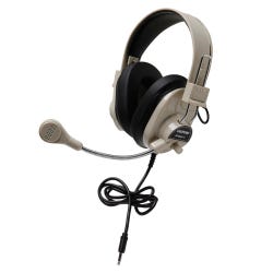 Image for Califone 3066AVT Deluxe Over-Ear Stereo Headset with Gooseneck Microphone, 3.5mm Plug, Beige, Each from School Specialty