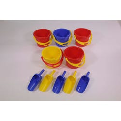 Image for Childcraft Sand Pails and Scoops, Assorted Colors, Set of 10 from School Specialty