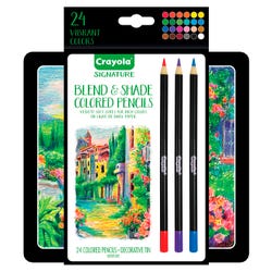 Crayola Signature Blend and Shade Colored Pencils, Assorted Colors, Set of 24 Item Number 1592298
