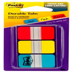 Image for Post-it Tabs, 1 x 1-7/10 Inches, Red, Yellow, Aqua, 22 Tabs per Color, Pack of 66 from School Specialty