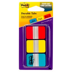 Image for Post-it Tabs, 1 x 1-7/10 Inches, Red, Yellow, Aqua, 22 Tabs per Color, Pack of 66 from School Specialty