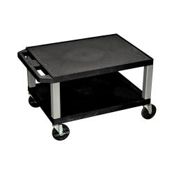 Image for Luxor 2-Shelf Tuffy Cart, Black Shelves, Nickel Legs, 24 x 18 x 16 Inches from School Specialty