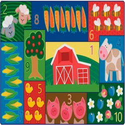 Image for Carpets For Kids Toddler Farm Counting Rug, 6 x 9 Feet, Rectangle from School Specialty