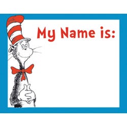 Image for Eureka Dr. Seuss Cat in the Hat Nametags, 2-7/8 X 2-1/4 Inches, Pack of 40 from School Specialty