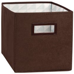 Image for Collapsible Fabric Bin With Handles, 11 Inches, Brown from School Specialty
