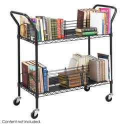 Image for Safco Double Sided Wire Book Cart with 4 Slanted Shelves, 44 x 18-3/4 x 40-1/4 Inches, Steel, Black from School Specialty