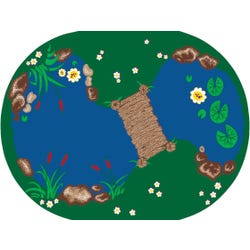 Image for Carpets for Kids The Pond Rug, 8 Feet 3 Inches x 11 Feet 8 Inches, Oval, Green from School Specialty