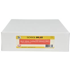 School Smart Kwik-Tak Envelopes, 10 x 13 Inches, 28 lb, White, Box of 100 2044620