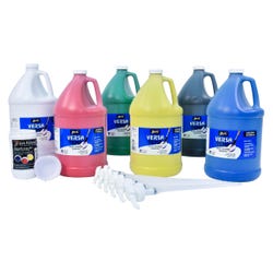 Image for Sax Versatemp Heavy-Bodied Deluxe Tempera Paint Kit with Pumps and Cups, Assorted Colors, Set of 112 from School Specialty