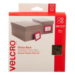 Image for VELCRO Brand Hook and Loop Sticky Back Dot Roll with Dispenser Box, Pack of 200 from School Specialty