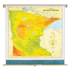Image for Nystrom Minnesota Pull Down Roller Classroom Map, 51 x 68 Inches from School Specialty