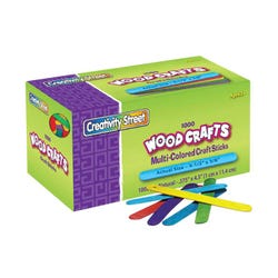 Creativity Street Wood Non-Toxic Craft Stick, 4-1/2 X 3/8 X 1/2 in, Assorted Color, Pack of 1000 Item Number 085959