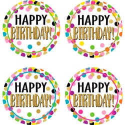 Image for Teacher Created Resources Confetti Happy Birthday Wear 'Em Badges, Pack of 32 from School Specialty