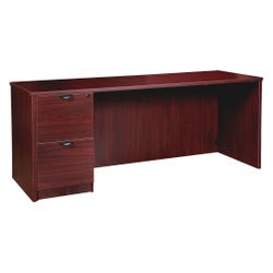Image for Lorell Prominence Laminate Credenza, Left Pedestal, 66 x 24 x 29 Inches, Mahogany from School Specialty