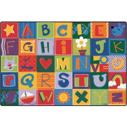 Carpets for Kids KIDSoft Toddler Alphabet Blocks Carpet, 4 x 6 Feet, Rectangle, Multicolored, Item Number 1396526