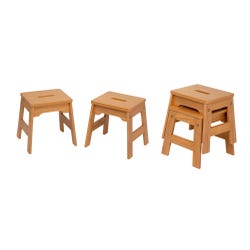 Image for Melissa & Doug Wooden Stools, 12 x 11 x 11 Inches, Natural, Set of 4 from School Specialty
