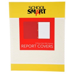 Image for School Smart Report Cover, 3 Hole Fasteners, 8-1/2 x 11 Inches, Red, Pack of 25 from School Specialty
