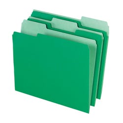 Image for School Smart Colored File Folders Two-Tone, Letter Size, 1/3 Cut Tabs, Green, Pack of 100 from School Specialty