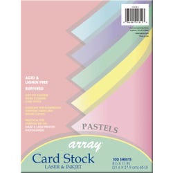 Image for Array Card Stock Paper, 8-1/2 x 11 Inches, Assorted Pastel Colors, Pack of 100 from School Specialty