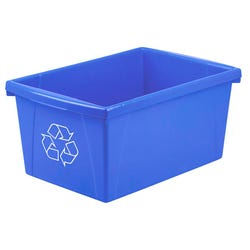 School Smart Recycle Bin, 5-1/2 Gallon, Blue 2003502