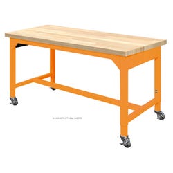 Diversified Spaces Workbench, Adjustable Height, Maple Butcher Block Top, Steel Frame 4001806