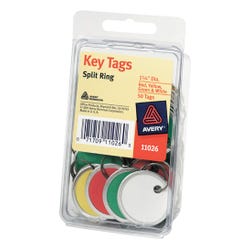 Image for Avery Round Key Tag with Metal Rim, 1-1/4 Inches, Assorted Color, Pack of 50 from School Specialty