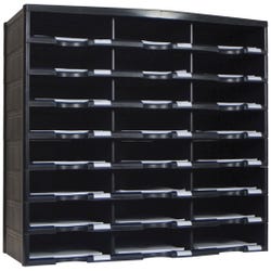 Storex Stackable Literature Sorter, 24 Compartments, 31-3/8 x 14-1/8 x 20-1/2 Inches, Black, Item Number 2006256
