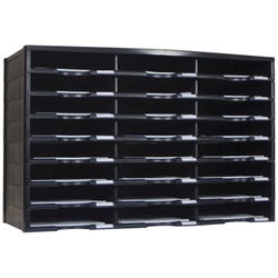 Image for Storex Stackable Literature Sorter, 24 Compartments, 31-3/8 x 14-1/8 x 20-1/2 Inches, Black from School Specialty