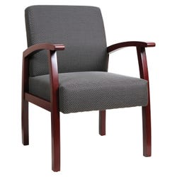 Image for Lorell Deluxe Guest Chair, 24 x 25 x 35-1/2 Inches, Charcoal/Mahogany from School Specialty