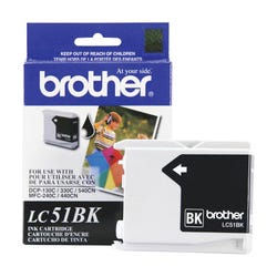 Image for Brother LC51BK Ink Cartridge, 500 Page Yield, Black from School Specialty