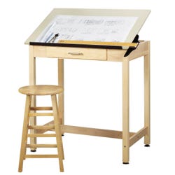 Diversified Woodcrafts Drafting Table, Full Top, 36 x 24 x 36 Inches, Almond Colored Plastic Laminate Top, Item Number 566734