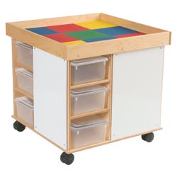 Image for Childcraft Collaboration Multi-Purpose Table with Translucent Trays, Standard Grids 30-3/4 x 30-3/4 x 30 Inches from School Specialty