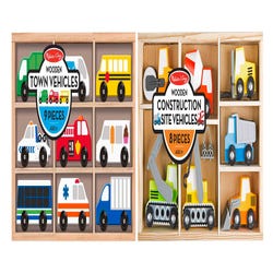 Image for Melissa & Doug Wooden Construction and Town Vehicles, Set of 17 from School Specialty