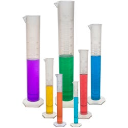 Image for Eisco Polypropylene Graduated Cylinder Set of 7, Octagonal Base, 10,25,50,100,250,500, 1000mL from School Specialty