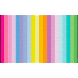 Image for Schoolgirl Style Vertical Rainbow Stripes Carpet, 7 Feet 6 Inches x 12 Feet from School Specialty