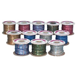 Image for Pepperell Braiding Rexlace, 50 Yards, Assorted Holographic Colors, Set of 12 from School Specialty