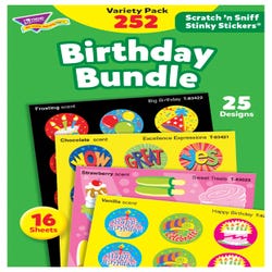 Image for Trend Enterprises Birthday Bundle Scratch 'N Sniff Stickers, Variety Pack of 252 from School Specialty