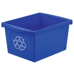 School Smart Recycle Bin, 4 Gallon, Blue 2003501