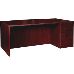 Image for Lorell Prominence Laminate Desk, Full Right Pedestal, 72 x 42 x 29 Inches, Mahogany from School Specialty