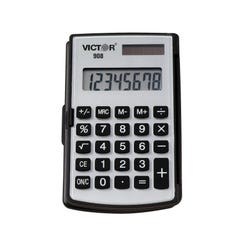 Image for Victor 908 Dual Power 8-Digit Calculator with Fold Behind Hard Cover from School Specialty