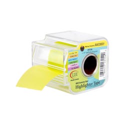 Image for Lee Products Removable Wide Highlighter Tape, 1-7/8 X 393 inches, Yellow with Refillable Dispenser from School Specialty