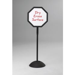Safco Write Way Double-Sided Dry Erase Magnetic Octagon Floor Sign, Black, Item Number 677046