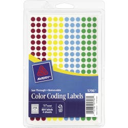 Image for Avery See-Through Color Dots, 1/4 Inch, Assorted Colors, Pack of 864 from School Specialty