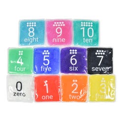 Image for Abilitations Gel Bead Number Set, 5 x 5 Inches, 11 Pieces from School Specialty
