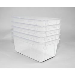Image for School Smart Storage Tray, 7-7/8 x 12-1/4 x 5-3/8 Inches, Translucent, Pack of 5 from School Specialty