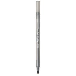 BIC Round Stic Ballpoint Pen, 1 mm Medium Tip, Black Ink, Pack of 12, Item Number 027465