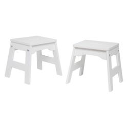Melissa & Doug Wooden Stools, 12 x 11 x 11 Inches, White, Set of 2, Item Number 2089106