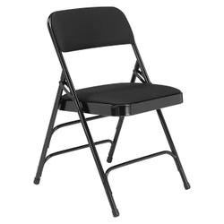 National Public Seating 2300 Premium Folding Chair, Midnight Black Fabric, Black Frame, Set of 4, Item Number 2051321